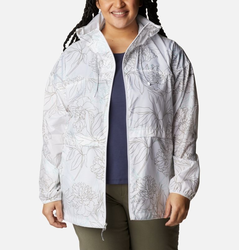 Women's Columbia Alpine Chill Windbreaker Jackets White | Plus Size CA-R0LA6
